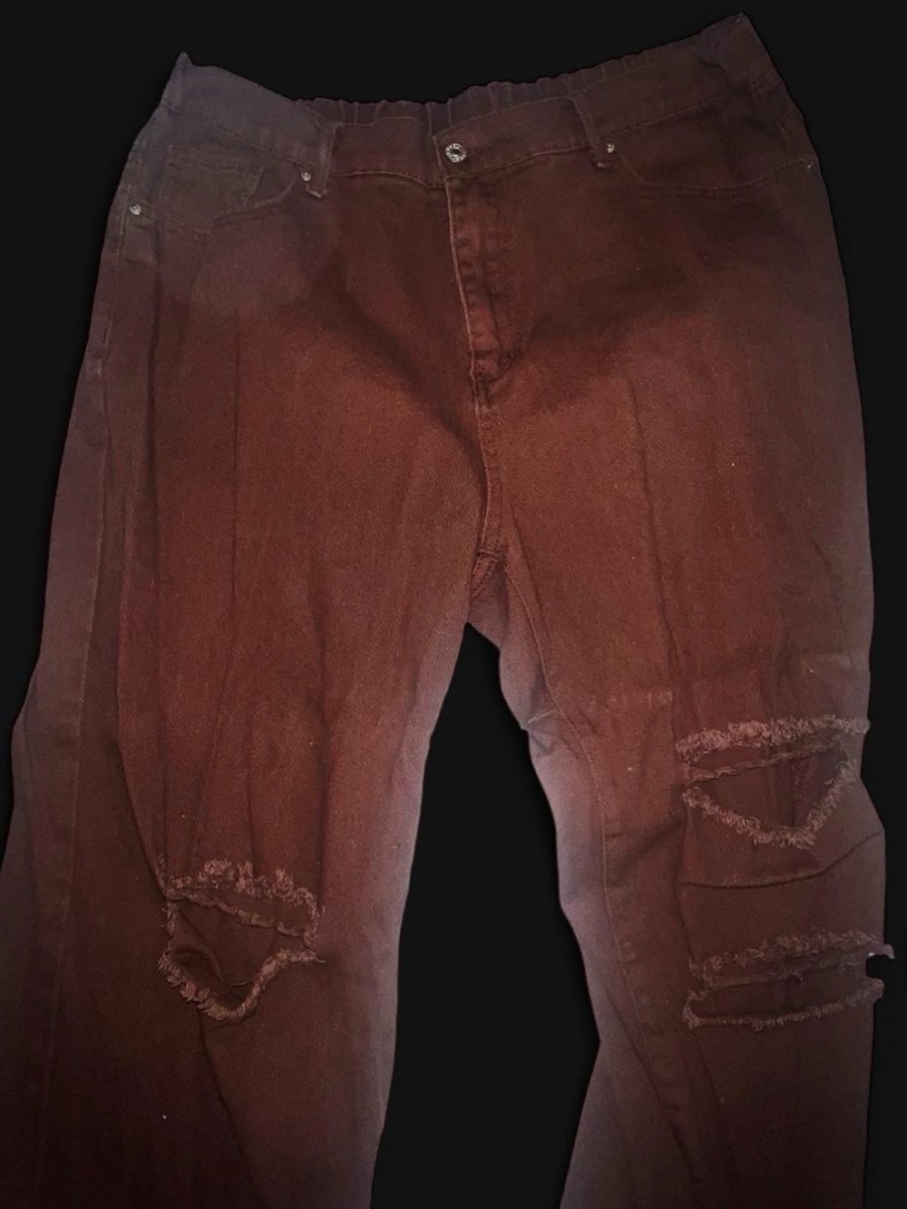 Women’s Distressed Brown Jeans